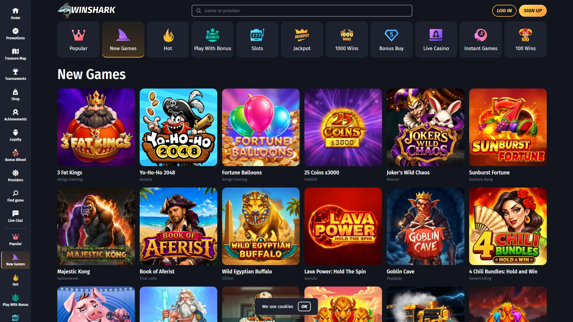 Winshark game lobby